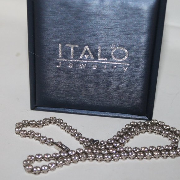 Italo Jewelry Stunning Believable 925 Sterling Silver Diamond Statement Tennis Necklace W